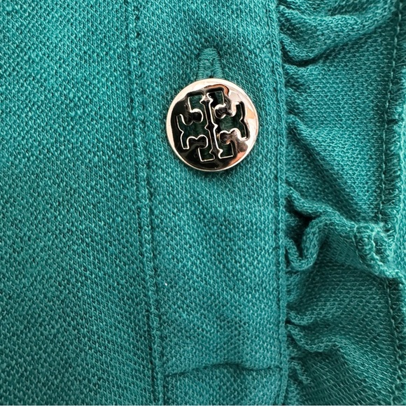 💚TORY BURCH Sleeveless Teal Top with Ruffle Detail Size XS - Picture 6 of 8